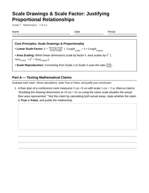 Essential Scale Factor Reasoning Worksheet | Grade 7 Math