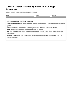 Printable Land-Use Change Worksheet | Grade 8 Science