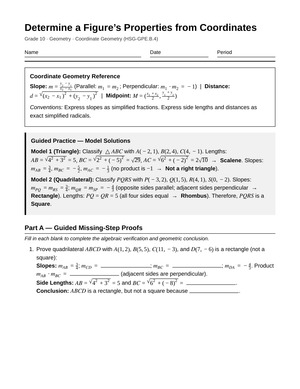 Complete Figure Properties Worksheet | Grade 10 Geometry