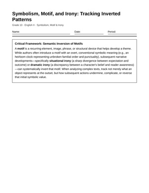 Complete Inverted Patterns Worksheet | Grade 10 English II