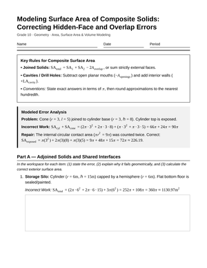 Proven Composite Surface Area Worksheet | Grade 10 Geometry