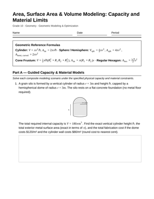Complete Geometric Modeling Worksheet | Grade 10 Geometry