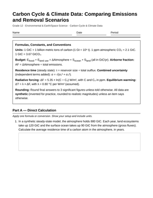 Free Emissions Worksheet | Grade 12 Environmental Science