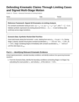 Essential Limiting Cases Worksheet | Grade 12 Physics