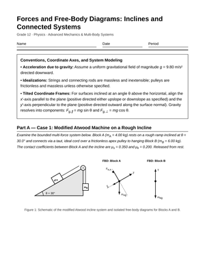 Essential Incline Systems Worksheet | Grade 12 Physics