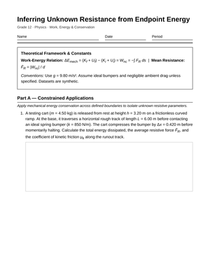 Essential Unknown Resistance Worksheet | Grade 12 Physics