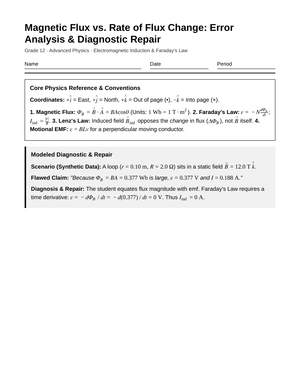Essential Magnetic Flux Change Worksheet | Grade 12 Physics