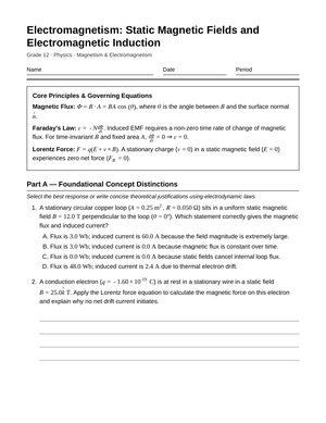 Proven Static Field Induction Worksheet | Grade 12 Physics