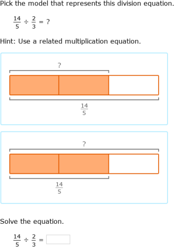 Divide fractions using models