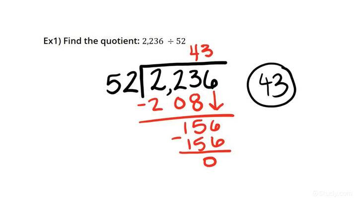 Divide 4-digit Numbers by 2-digit Numbers