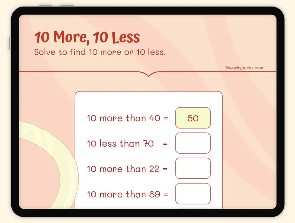 Practice Adding or Subtracting 10 More or Less