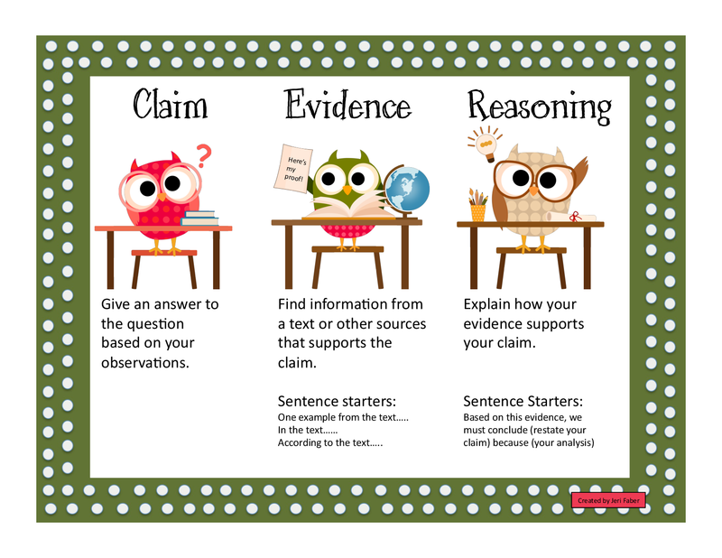 Claim/Evidence/Reasoning