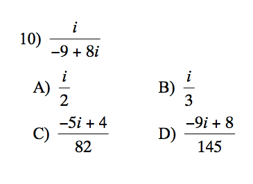 Complex Numbers Practice