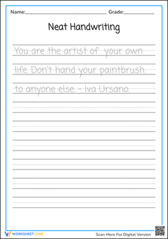 Handwriting Worksheet Generator