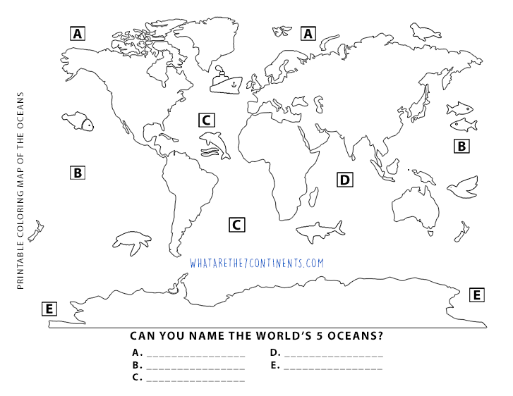 Name the Oceans and Continents