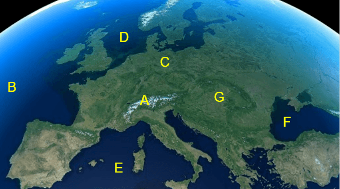 European Geography: Identifying Countries and Features