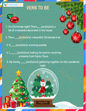 Xmas Verb to Be Worksheet for Grammar Practice