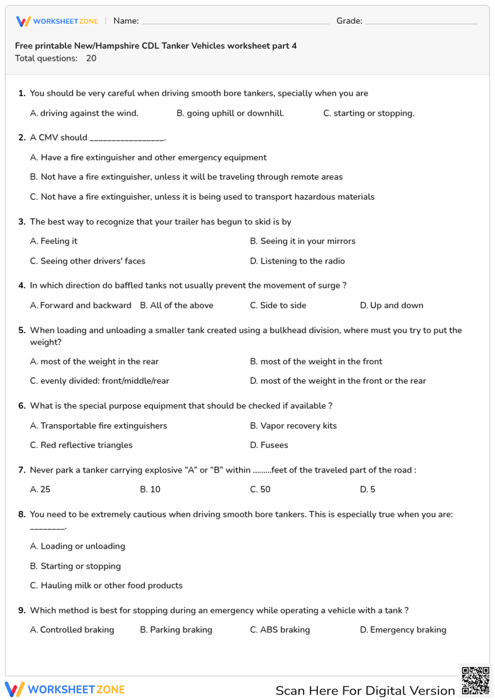 Free printable New/Hampshire CDL Tanker Vehicles worksheet part 4