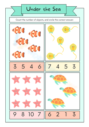 Under the Sea Counting and Number Recognition Activity
