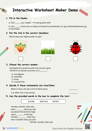 Demo Interactive Worksheet