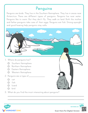 Penguin Reading Passage and Quiz