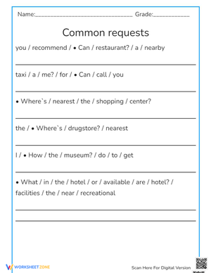 Common requests digital form