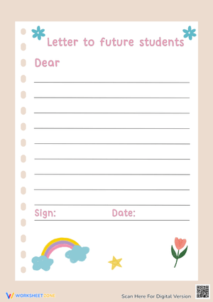 Letter to Future Students worksheet
