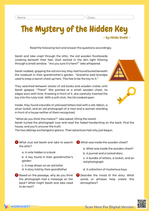 The Mystery of the Hidden Key Reading Worksheet