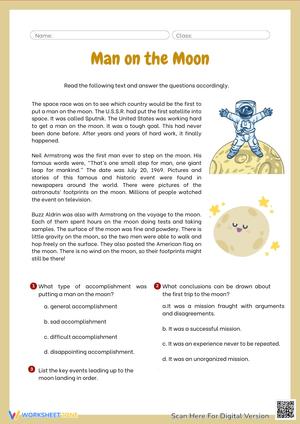 Man on the Moon Reading Worksheet