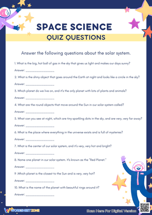 Earth and Space Science Worksheet